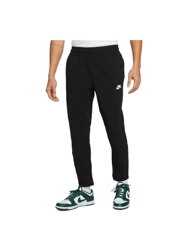 Брюки men's woven solid color small label lacing casual sports pants/trousers/joggers black Nike — 1