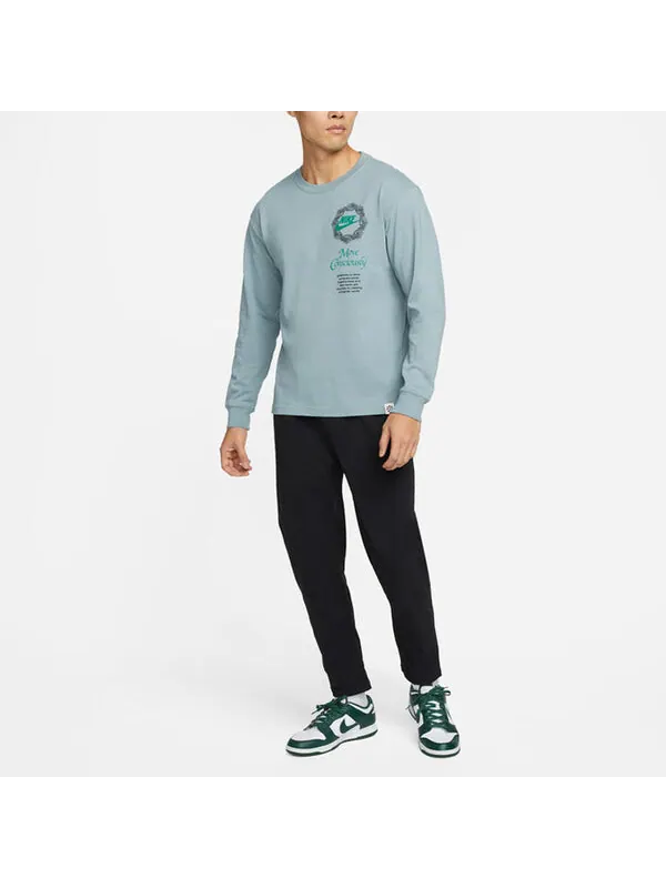 Брюки men's woven solid color small label lacing casual sports pants/trousers/joggers black Nike — 3