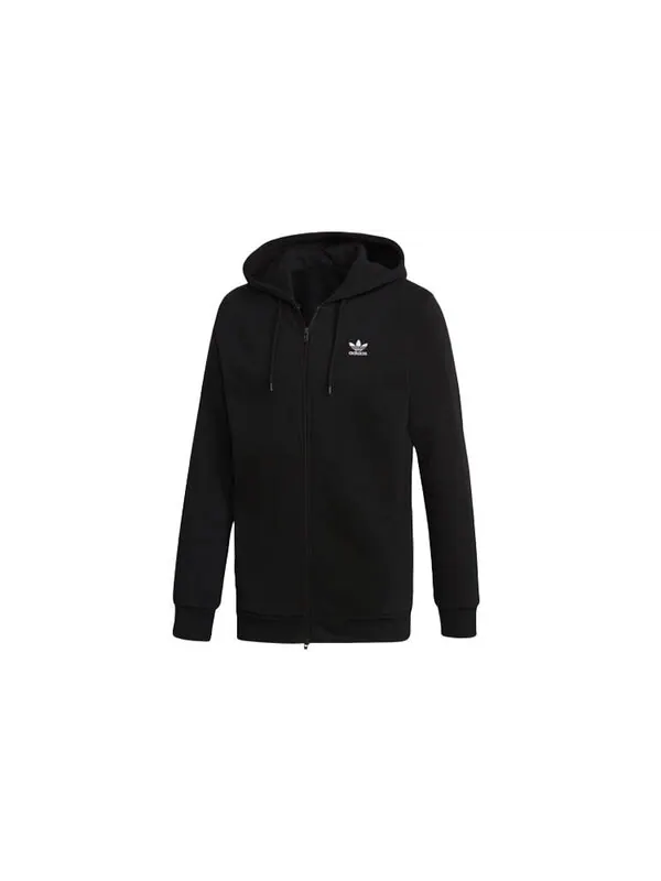 Куртка adidas originals TRF FLC Hoodie Zipper Fleece Lined Stay Warm Hooded Jacket Black — изображение 2 из 4, черный