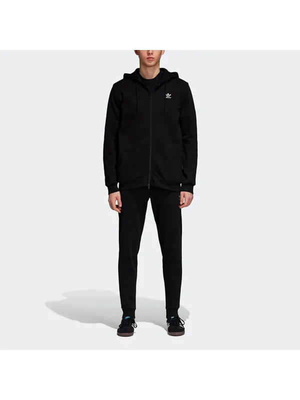 Куртка adidas originals TRF FLC Hoodie Zipper Fleece Lined Stay Warm Hooded Jacket Black — изображение 3 из 4, черный