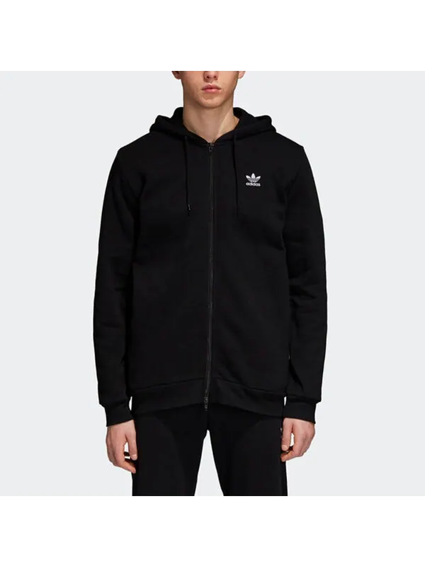 Куртка adidas originals TRF FLC Hoodie Zipper Fleece Lined Stay Warm Hooded Jacket Black — изображение 4 из 4, черный