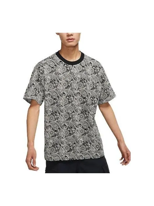 Футболка Men's Nike Curved Teardrop Printing Cotton Short Sleeve Sail White T-Shirt — изображение 1 из 3, мульти