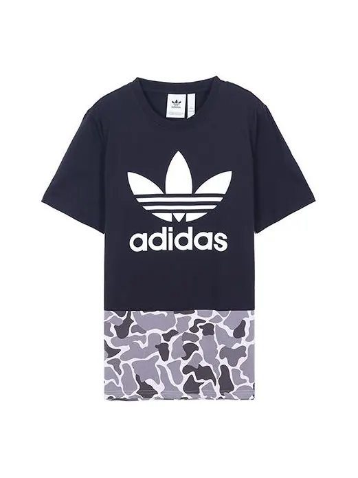 Футболка originals camouflage leopard print short sleeve black Adidas — изображение 1 из 4, черный