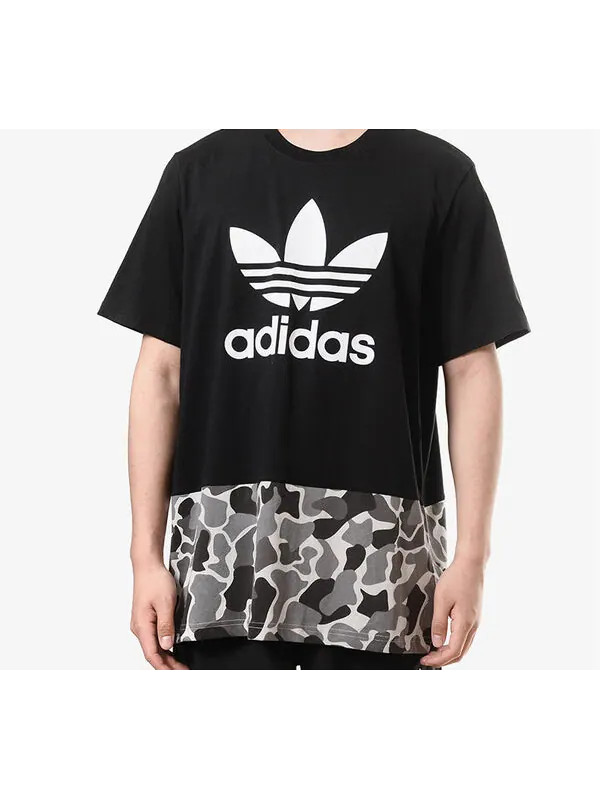 Футболка originals camouflage leopard print short sleeve black Adidas — изображение 3 из 4, черный