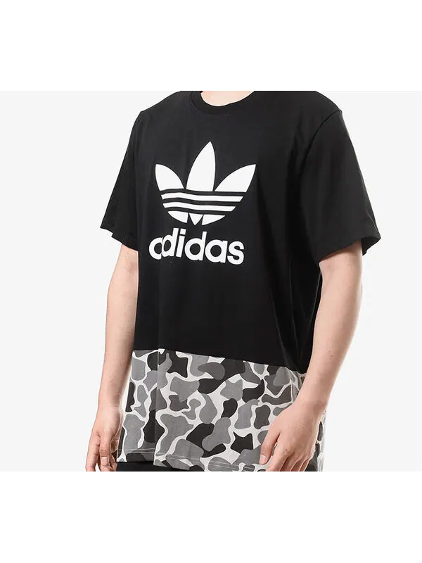 Футболка originals camouflage leopard print short sleeve black Adidas — изображение 4 из 4, черный