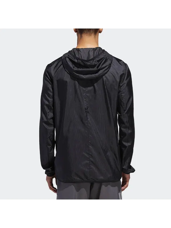 Куртка adidas Own The Run Jkt Running Athleisure Casual Sports hooded Zipper Jacket Black — изображение 4 из 4, черный
