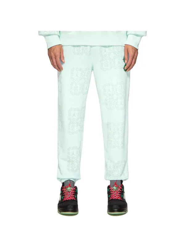 Спортивные штаны Air Jordan x CLOT Jade Fleece Sweatpants 'Light Green' — изображение 3 из 4, мульти