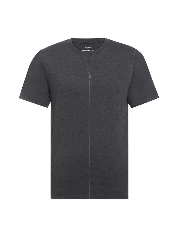 Футболка yoga dri-fit quick dry sports round neck short sleeve black gray blackgray Nike — изображение 1 из 3, серый