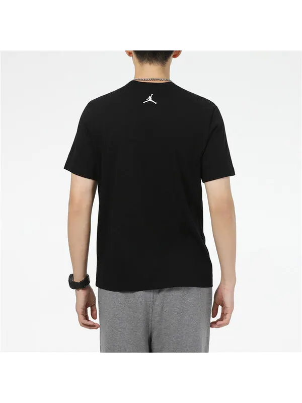 Футболка Air Jordan Running Training Casual Round Neck Cartoon Printing Short Sleeve Black — изображение 4 из 4, черный