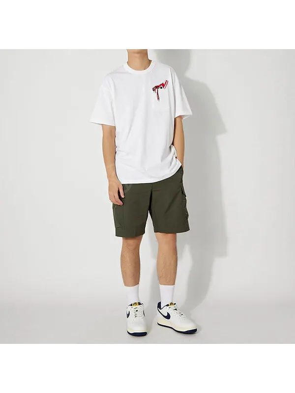 Футболка Men's Air Jordan Pocket Shoes Embroidered Solid Color Round Neck Short Sleeve White T-Shirt — изображение 4 из 4