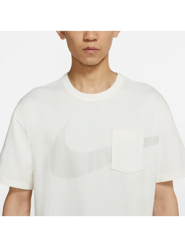 Футболка спортивная одежда swoosh футболка Nike — изображение 3 из 4, белый