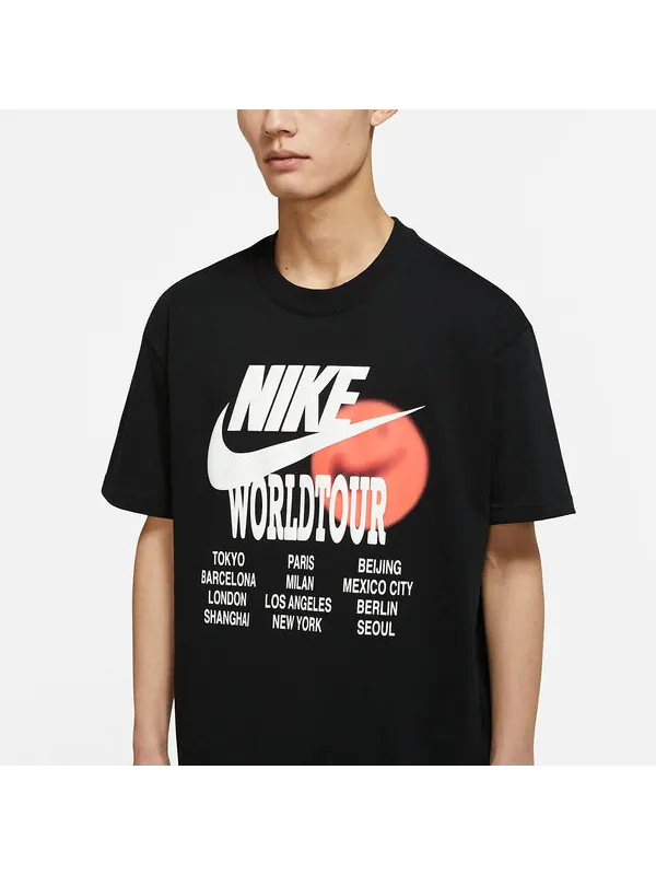 Футболка Nike WorldTour Logo T-Shirts 'Black' — изображение 2 из 4, черный