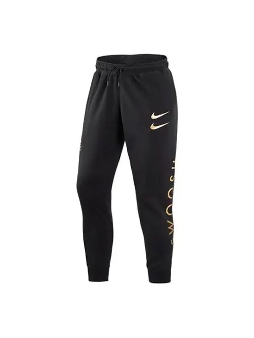 Брюки men's fleece knit printing casual sports pants/trousers/joggers autumn black Nike — изображение 1 из 4, черный