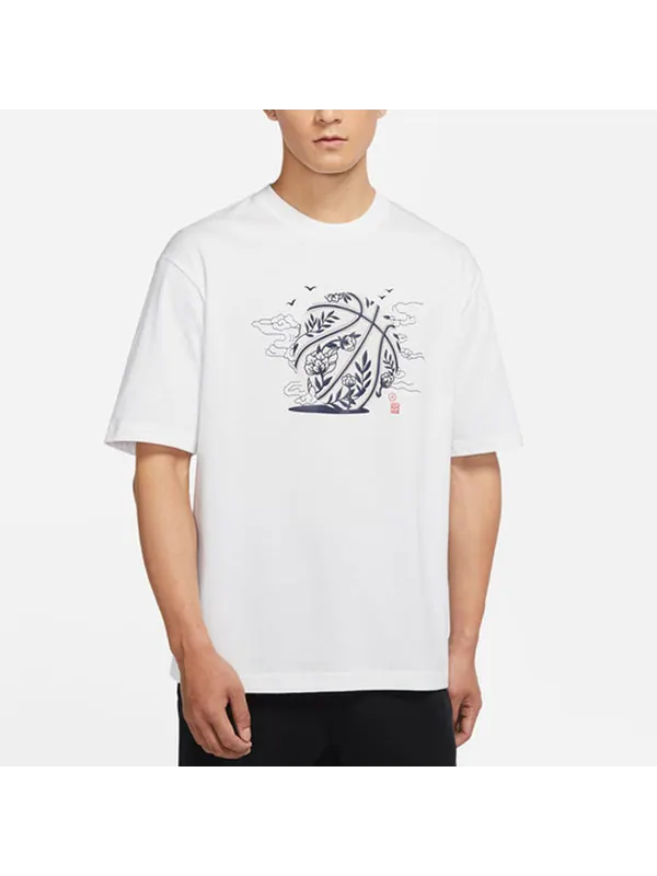 Футболка men's printing round neck pullover short sleeve white t-shirt Air Jordan — изображение 4 из 4, белый