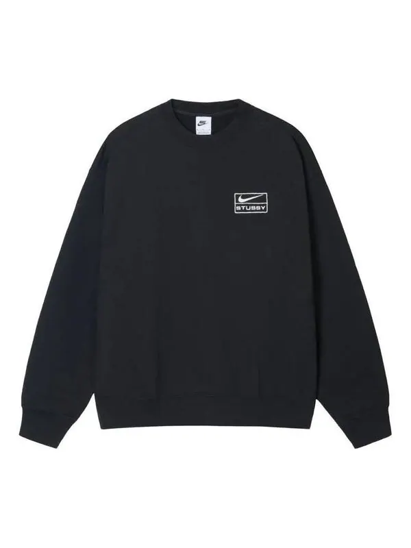 Толстовка Nike Wash Crew Fleece x Stussy (Asia Sizing) 'Black' — изображение 1 из 4, черный