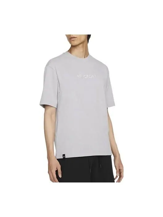 Футболка Men's Air Jordan Casual Solid Color Printing Round Neck Pullover Short Sleeve Light Iron — изображение 1 из 3
