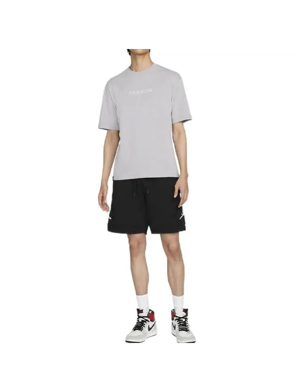 Футболка Men's Air Jordan Casual Solid Color Printing Round Neck Pullover Short Sleeve Light Iron — изображение 3 из 3