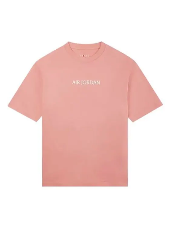 Футболка Men's Air Jordan Solid Color Alphabet Logo Printing Round Neck Short Sleeve Pink T-Shirt — изображение 1 из 4