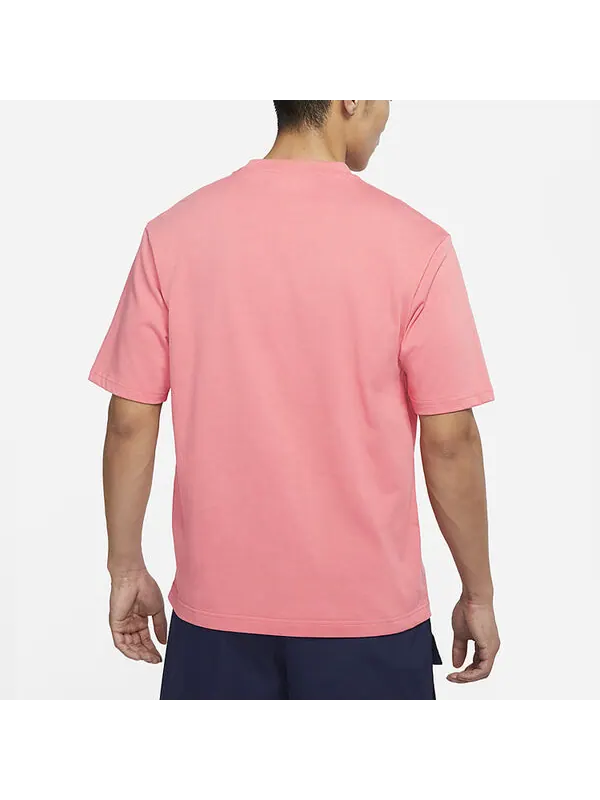 Футболка Men's Air Jordan Solid Color Alphabet Logo Printing Round Neck Short Sleeve Pink T-Shirt — изображение 4 из 4