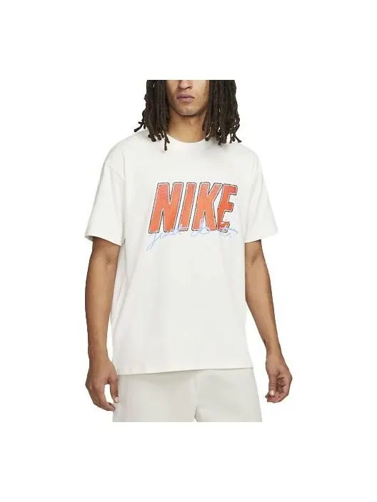 Футболка Nike Sportswear NRG T-Shirt 'White Orange' — изображение 1 из 3, белый/оранжевый