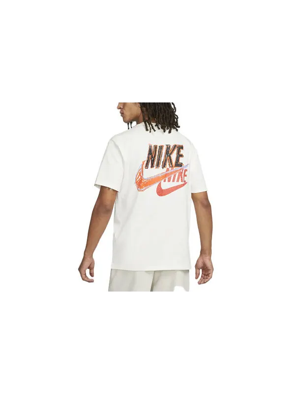 Футболка Nike Sportswear NRG T-Shirt 'White Orange' — изображение 2 из 3, белый/оранжевый