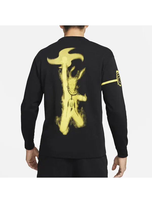 Футболка Nike Jordan Zion 1 x NARUTO Long Sleeve Top 'Black Yellow' — изображение 4 из 4, мульти