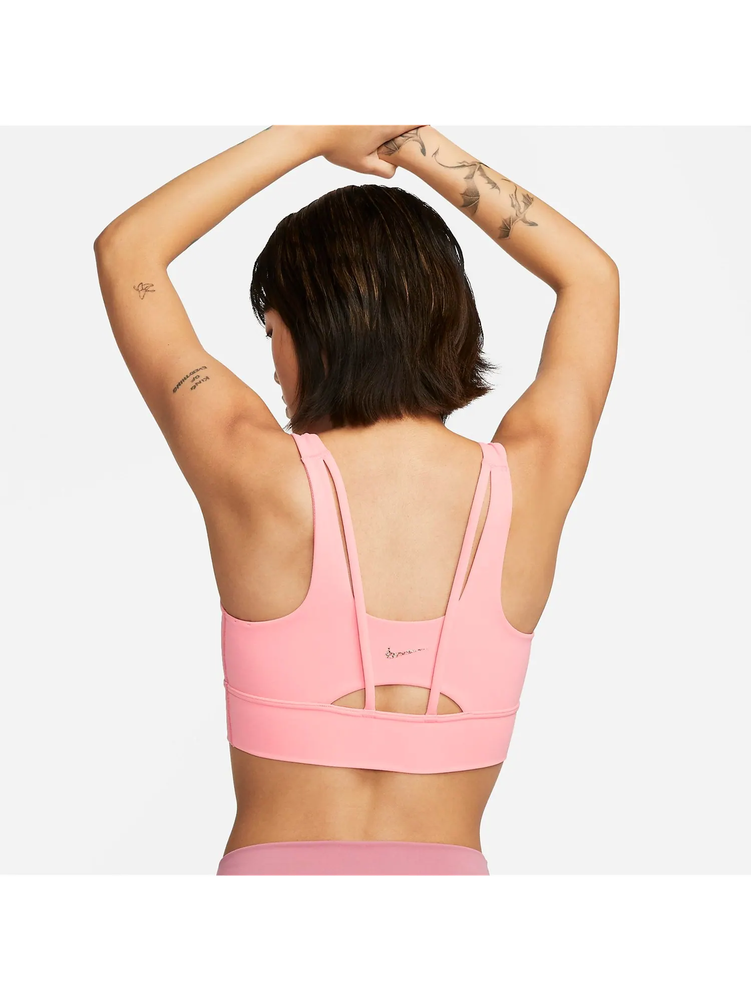 Бюстгальтер (WMNS) Nike Zenvy Longline Medium-Support Padded Sports Bra 'Pink' — изображение 2 из 3, розовый