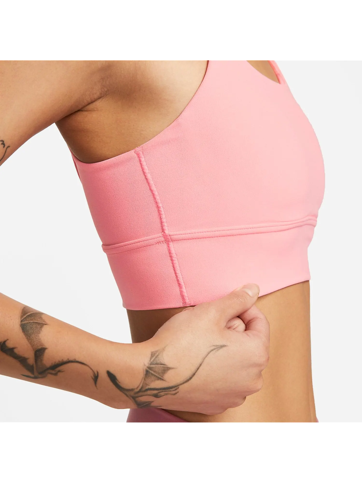 Бюстгальтер (WMNS) Nike Zenvy Longline Medium-Support Padded Sports Bra 'Pink' — изображение 3 из 3, розовый