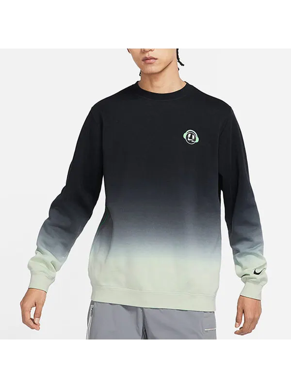 Толстовка Men's Nike Logo Gradient Printing Round Neck Black — изображение 3 из 4, черный