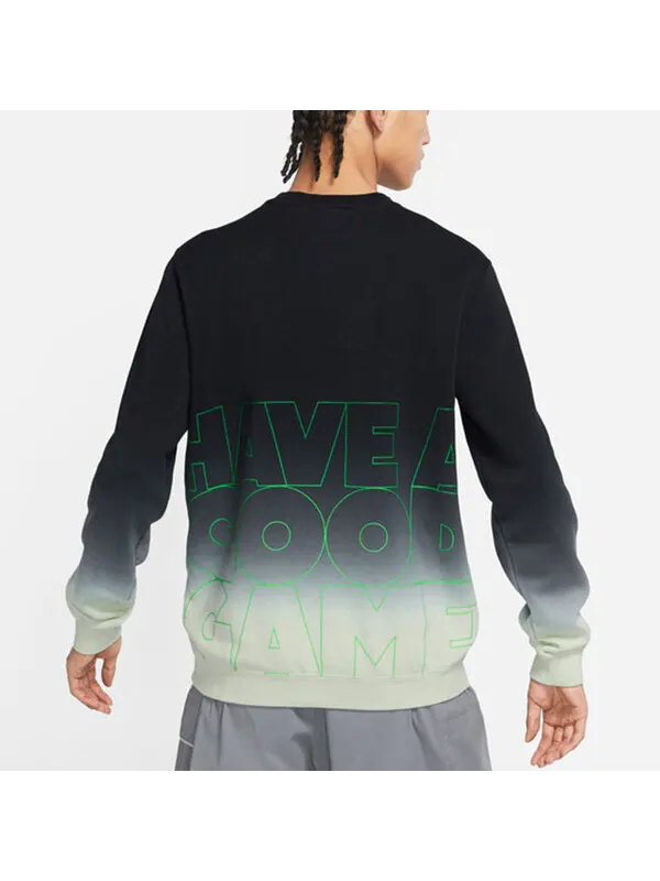 Толстовка Men's Nike Logo Gradient Printing Round Neck Black — изображение 4 из 4, черный