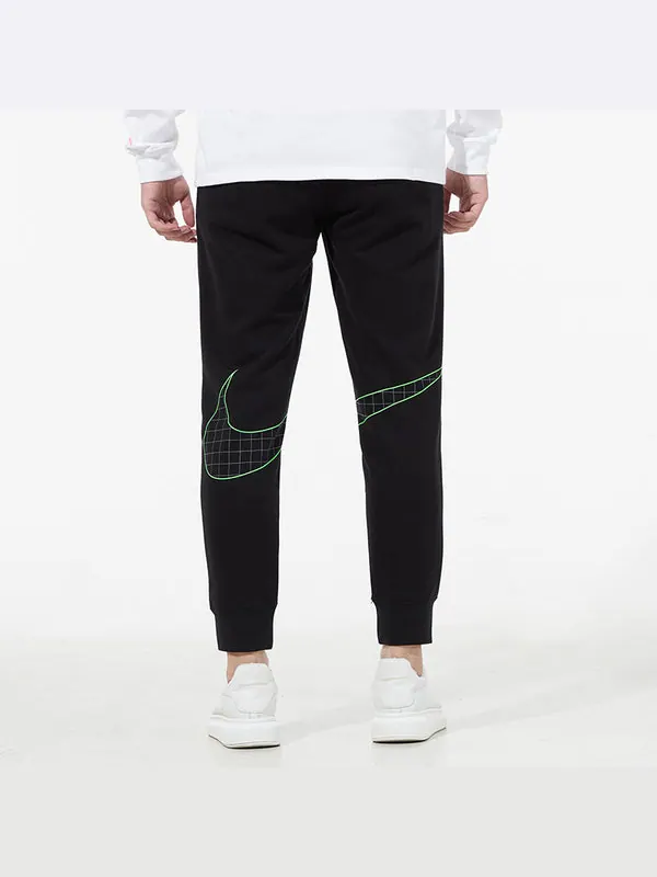 Брюки men's back logo knit black sports pants/trousers/joggers Nike — изображение 4 из 4, черный