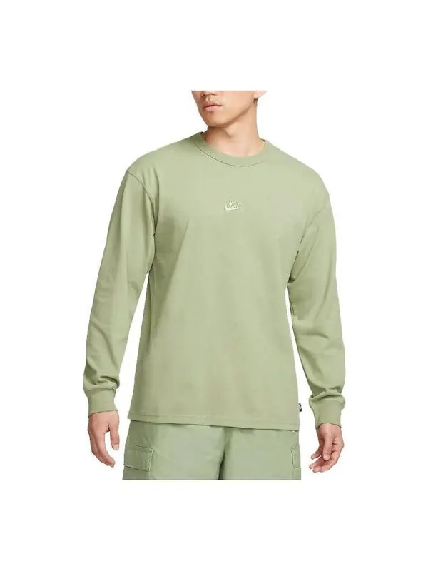Футболка Nike Sportswear Premium Essentials Long Sleeve 'Green' — изображение 1 из 3, зеленый