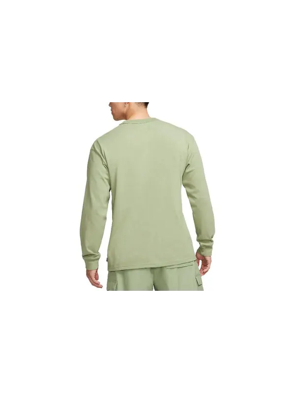 Футболка Nike Sportswear Premium Essentials Long Sleeve 'Green' — изображение 3 из 3, зеленый