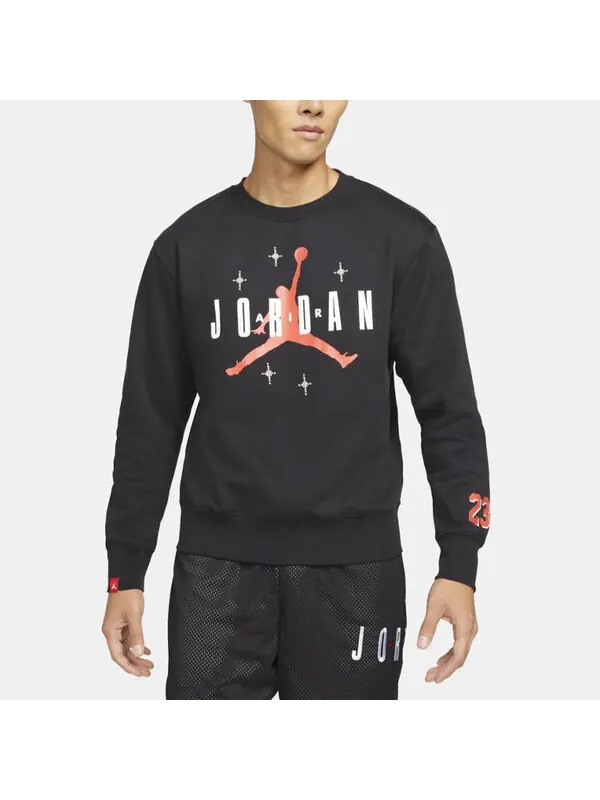 Толстовка Men's Air Jordan Athleisure Casual Sports Round Neck Pullover Black — изображение 3 из 4, черный