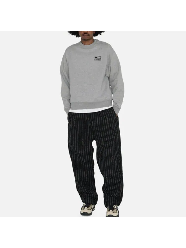 Толстовка Nike Fleece Crew Hoodie x Stussy — изображение 3 из 4, серый