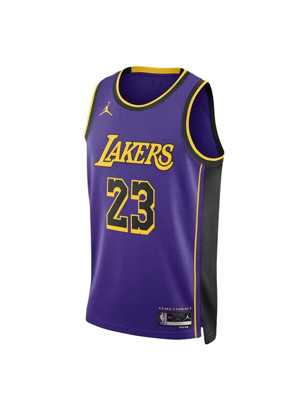 Футболка x nba los angeles lakers statement edition свитер swingman Air Jordan — изображение 1 из 2, фиолетовый/желтый