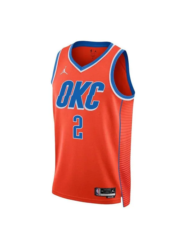 Футболка x nba oklahoma city thunder statement edition свитер swingman Air Jordan — изображение 1 из 2, оранжевый/синий