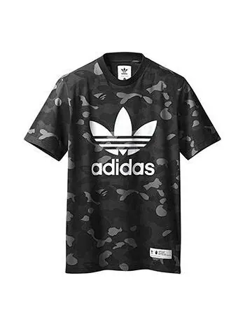 Футболка xa bathing ape adicolor футболка Adidas — изображение 1 из 2, серый/черный