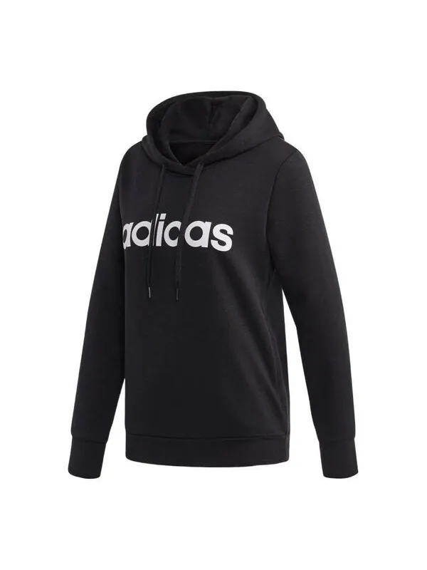 Толстовка Essentials линейный пуловер с капюшоном азиатские размеры Adidas — изображение 1 из 2, черный