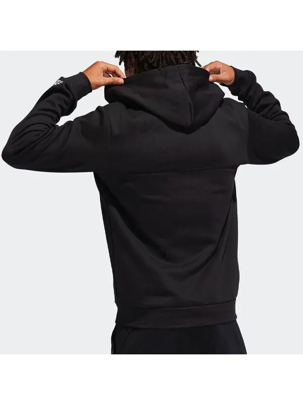 Куртка Adidas Solid Color Zipper Hooded Jacket 'Black' — изображение 4 из 4, мульти
