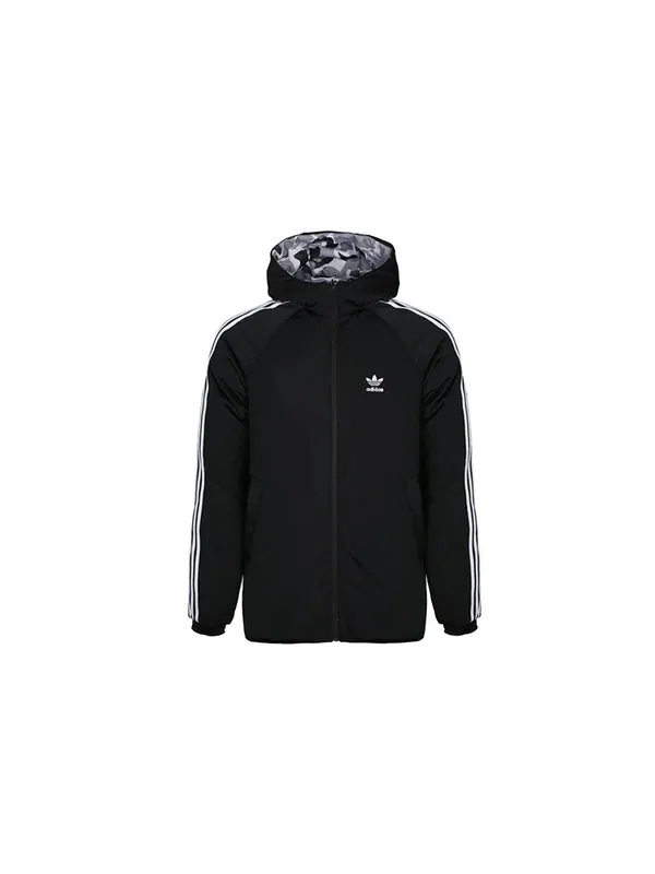 Пуховик adidas Neo COLOR BLOCK JKT Mens Black Down Jacket Thick Cot Running Jas Sport Kleding — изображение 3 из 4, черный
