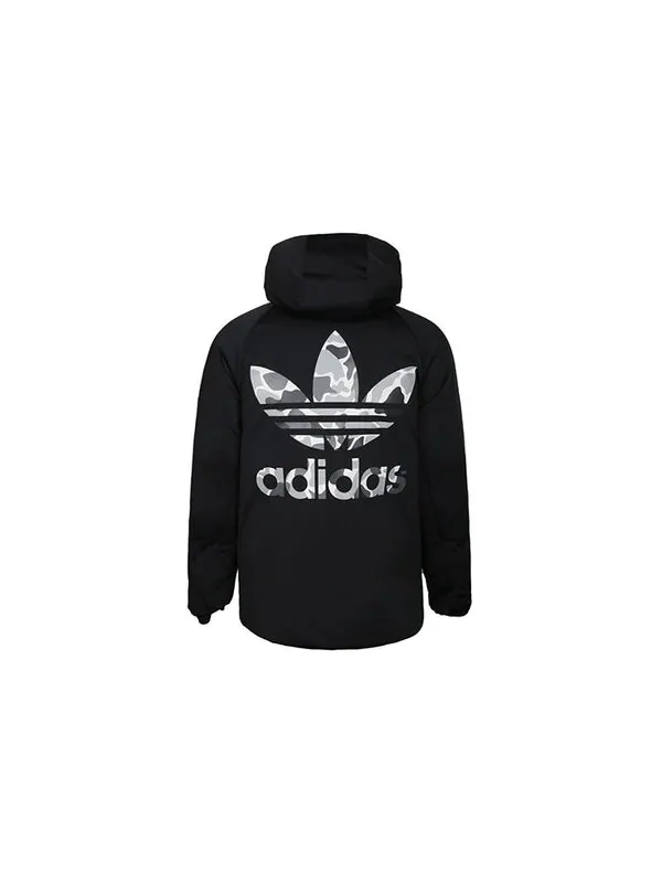 Пуховик adidas Neo COLOR BLOCK JKT Mens Black Down Jacket Thick Cot Running Jas Sport Kleding — изображение 4 из 4, черный