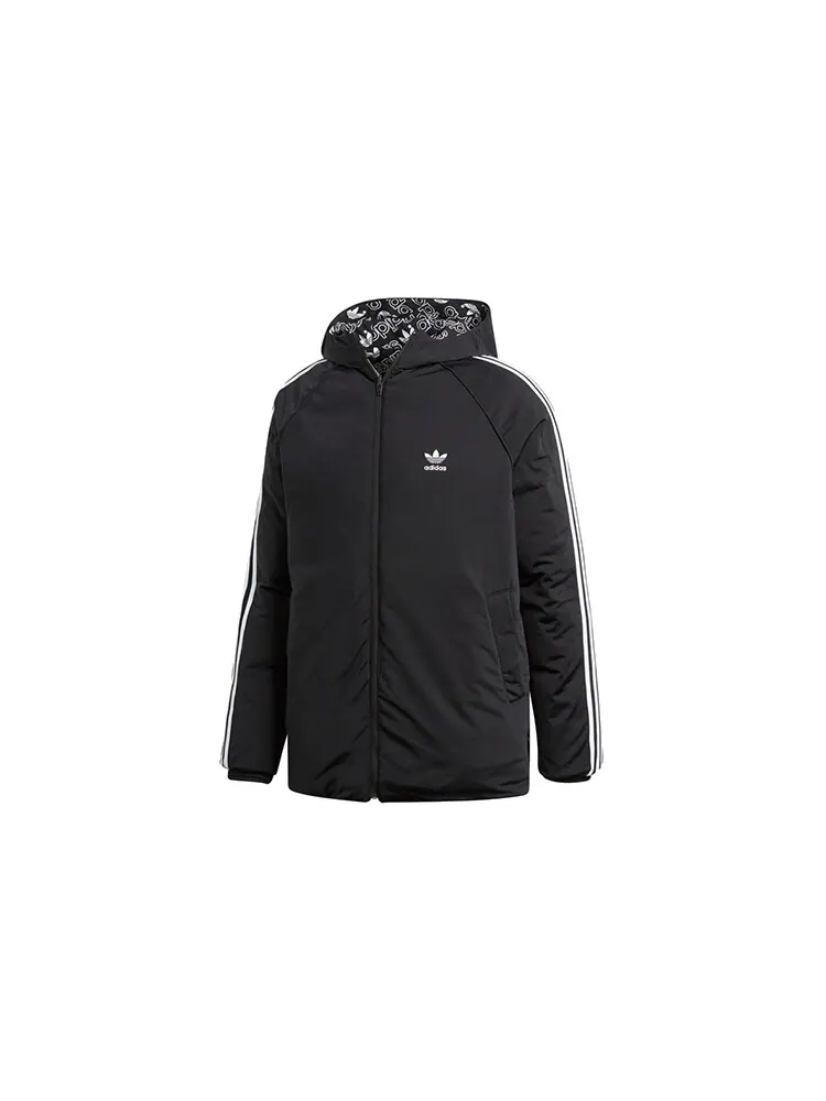 Двусторонний пуховик с капюшоном Adidas Originals Monogram — изображение 3 из 7, черный