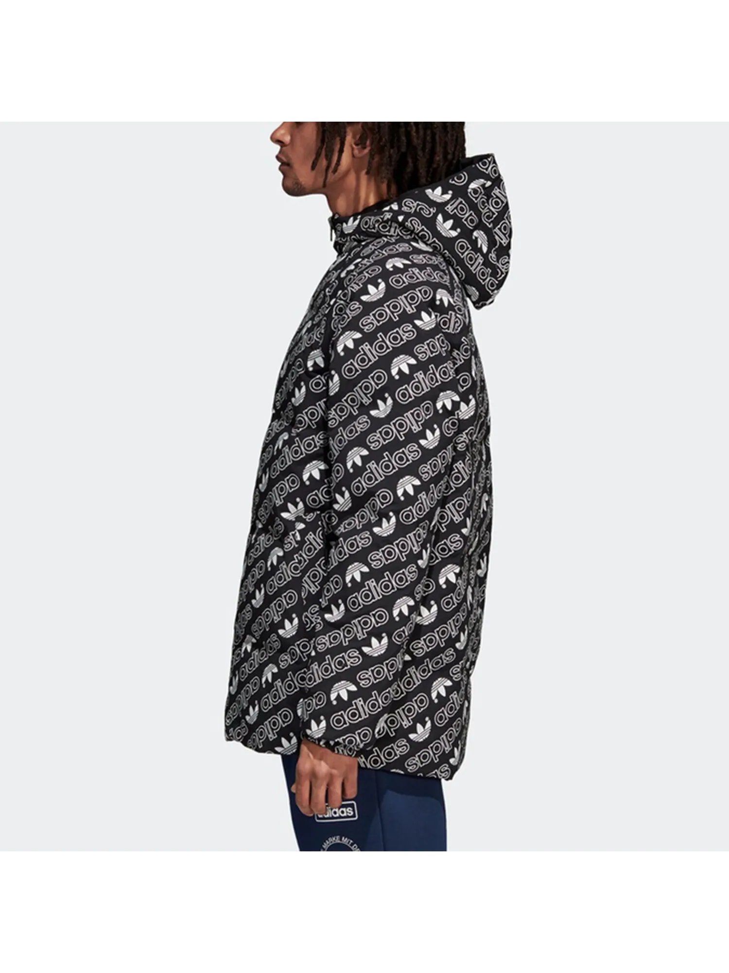Двусторонний пуховик с капюшоном Adidas Originals Monogram — изображение 5 из 7, черный