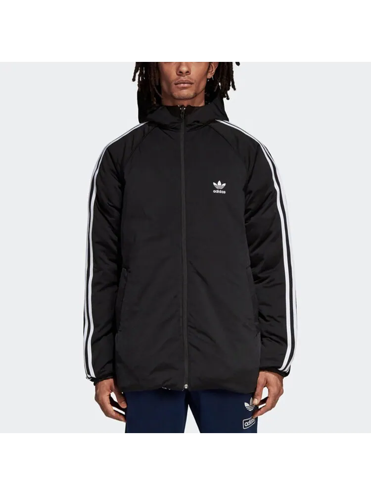Двусторонний пуховик с капюшоном Adidas Originals Monogram — изображение 7 из 7, черный