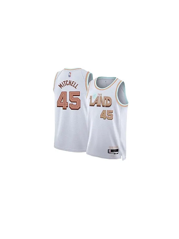 Майка Nike x NBA Donovan Mitchell Cleveland Cavaliers Jerseys 'White' — изображение 2 из 2, белый/бежевый
