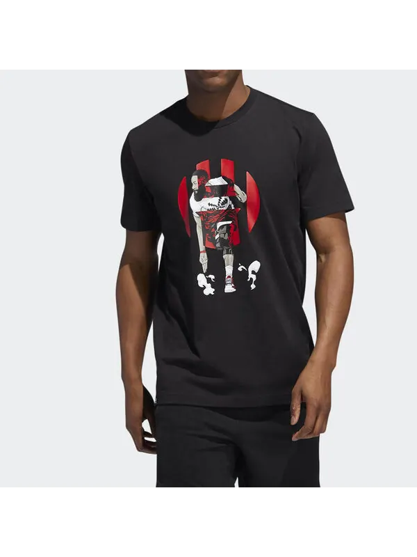 Футболка harden geek up basketball short sleeve black Adidas — изображение 3 из 4, черный