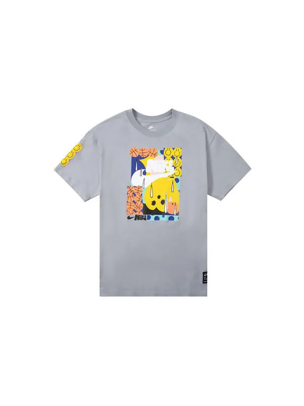 Футболка Men's Nike Smiling Face Basketball Pattern Printing Breathable Sports Short Sleeve Wolf — изображение 2 из 4, мульти