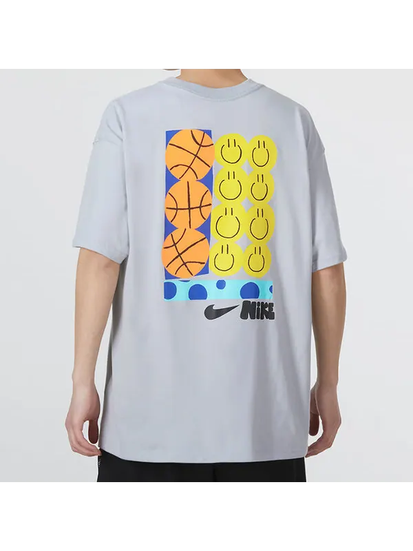 Футболка Men's Nike Smiling Face Basketball Pattern Printing Breathable Sports Short Sleeve Wolf — изображение 4 из 4, мульти