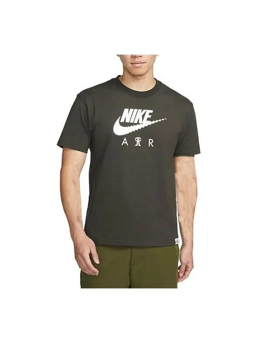 Футболка Men's Nike Alphabet Large Logo Printing Round Neck Solid Color Cotton Casual Short Sleeve — изображение 1 из 2